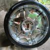 Set of 4 used 225/40 ZR18 Tires Mounted on 17" Chromed Alloy Mag Wheels